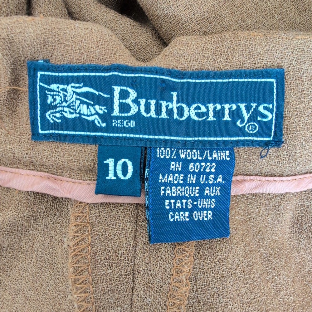 Vintage Burberry's 100% Wool Pants Womens 10 High Rise Pleated Trouser 29x30 Lux - Picture 6 of 10